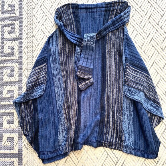 Anthropologie Sparrow Cotton Wool Striations Ponch Skirt S Indigo Blue Boho $138 - Picture 7 of 9